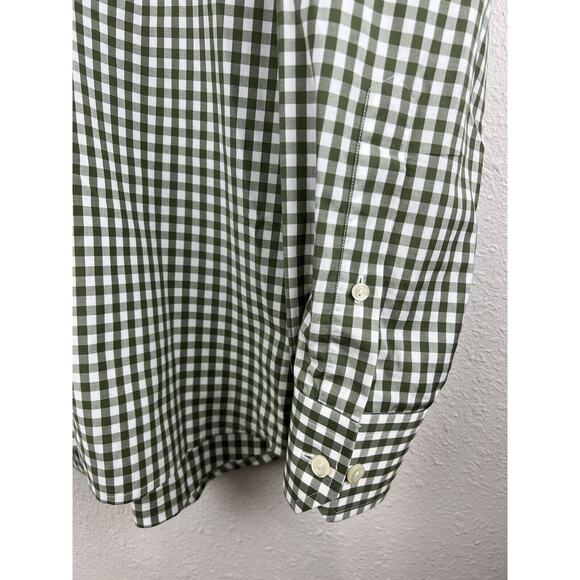 ETON Contemporary Medium Green Checkered Long Sleeve Button Up Cotton Shirt - Picture 3 of 6